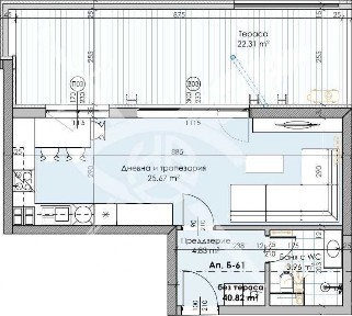 Едностаен апартамент в Кършияка 441 - 15714