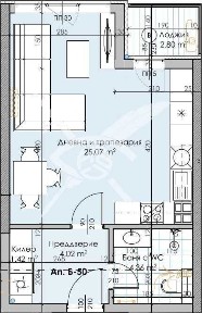 Едностаен апартамент в Кършияка 441-15725