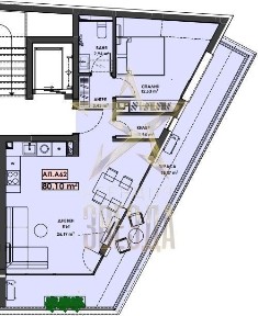**Двустаен 6/6 с голяма тераса**