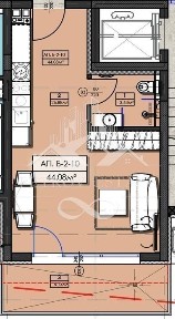 1-стаен в Пазарджик, област-гр. Велинград площ 51 цена 50550