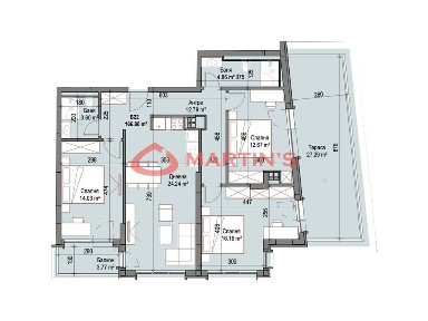4-стаен в София-Сухата Река площ 167 цена 320373
