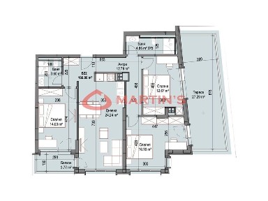 4-стаен в София-Сухата Река площ 167 цена 320373