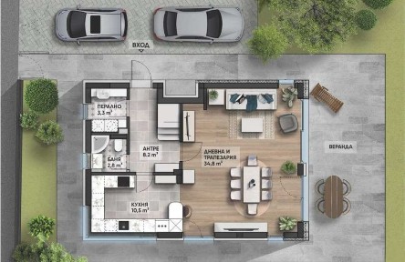 Двуетажна къща в затворен комплекс с. Близнаци