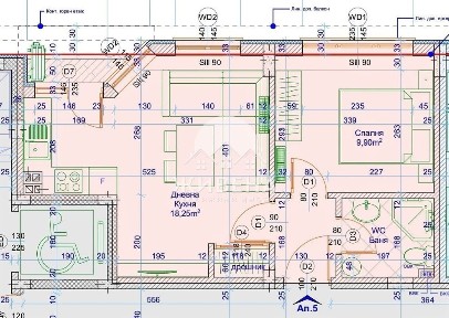 2-стаен апартамент, Лятно кино Тракия, площ 51 кв. м, Акт 16