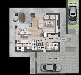 Двуетажна къща с три спални в затворен комплекс с. Близнаци