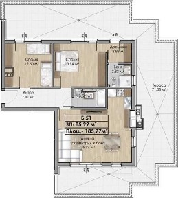 Продава уникален 3- стаен апартамент в ж. кв. Овча купел