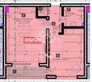 2-стаен в Пазарджик, област-гр. Велинград площ 61 цена 69500