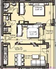 Тристаен апартамент 919-28179