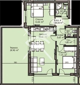 Тристаен апартамент 919-26982