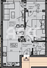 Двустаен апартамент в кв. Малинова долина