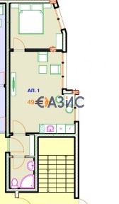 Апартамент с 1 спалня в сграда в процес на изграждане, Несебър