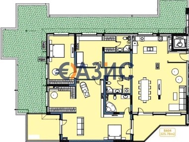 Четиристаен апартамент на първа линия комплекс Valencia Gardens, 325