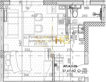 1-стаен в Варна-к. к.Слънчев ден площ 49 цена 85000