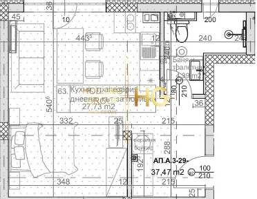1-стаен в Варна-к. к.Слънчев ден площ 49 цена 85000