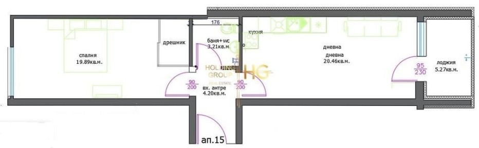 2-стаен в Варна-Левски площ 71 цена 90400