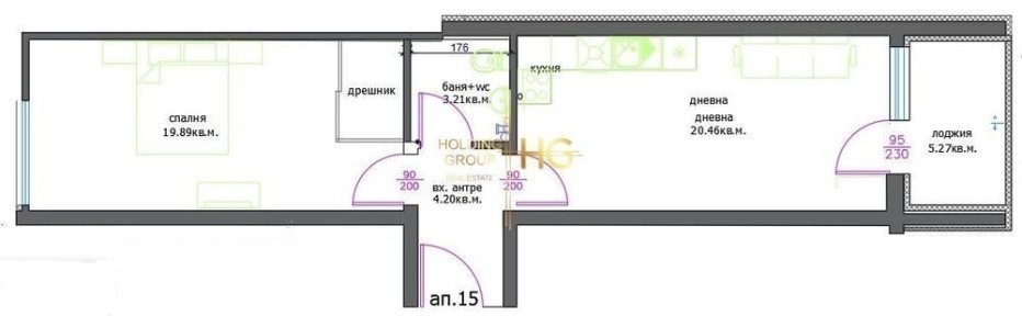 2-стаен в Варна-Левски площ 71 цена 90400