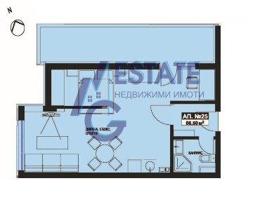 Апартамент с площ 66,50 кв. м., само на 700 метра от плажа на гр.