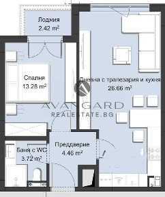 оф. 21139 2-стаен апартамент Луксозна сграда