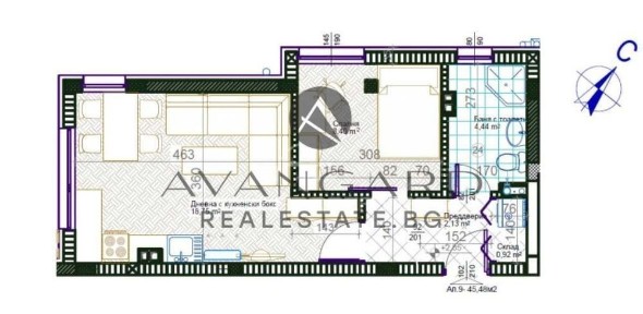 оф. 22253 Двустаен пред АКТ 16/ Смирненски
